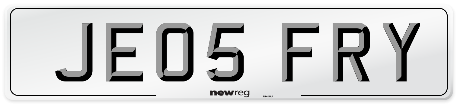 JE05 FRY Number Plate from New Reg